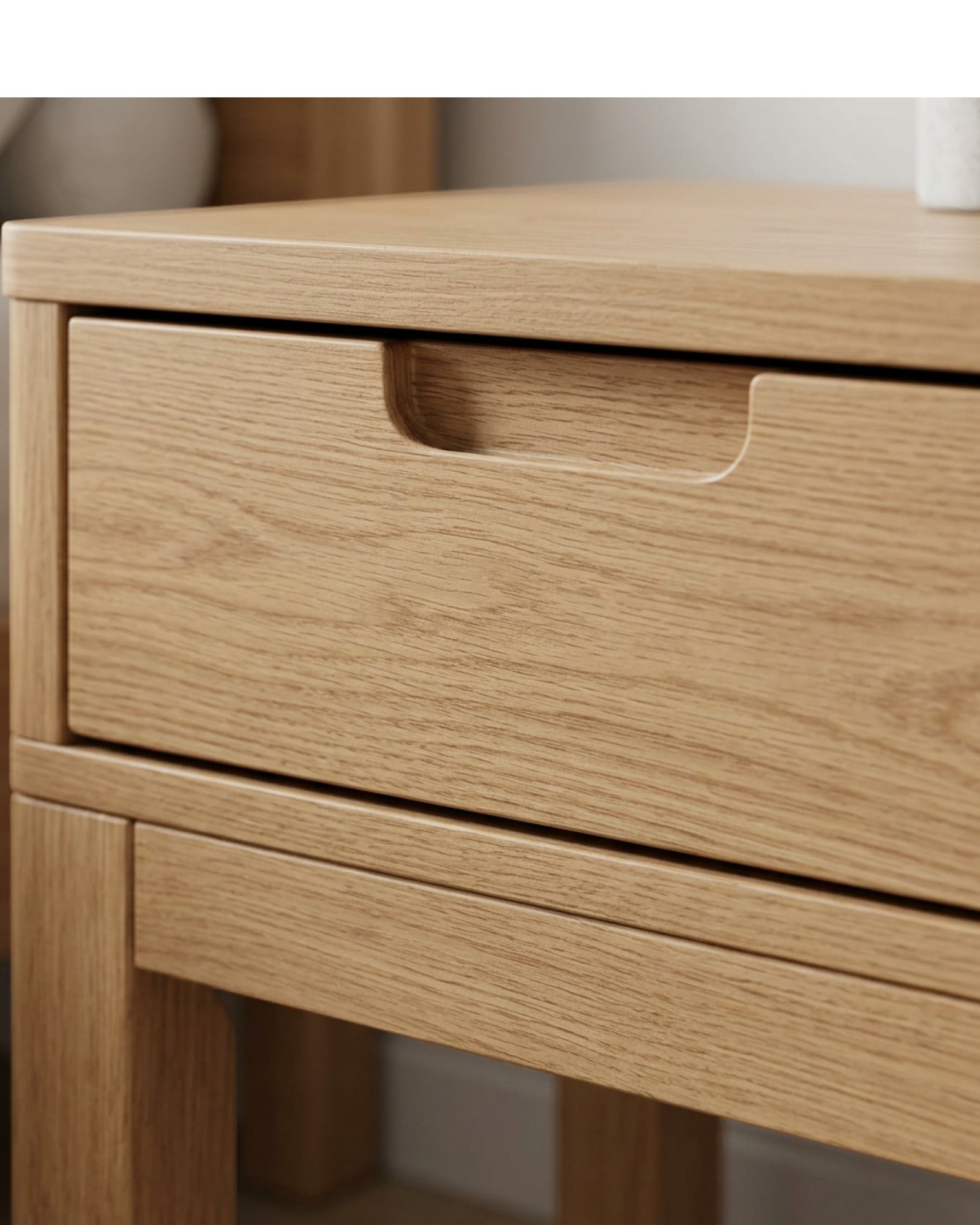 Kinb Bedside Chest Natural Wood 3 Drawer 26 in