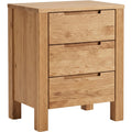 Kinb Bedside Chest Natural Wood 3 Drawer 26 in