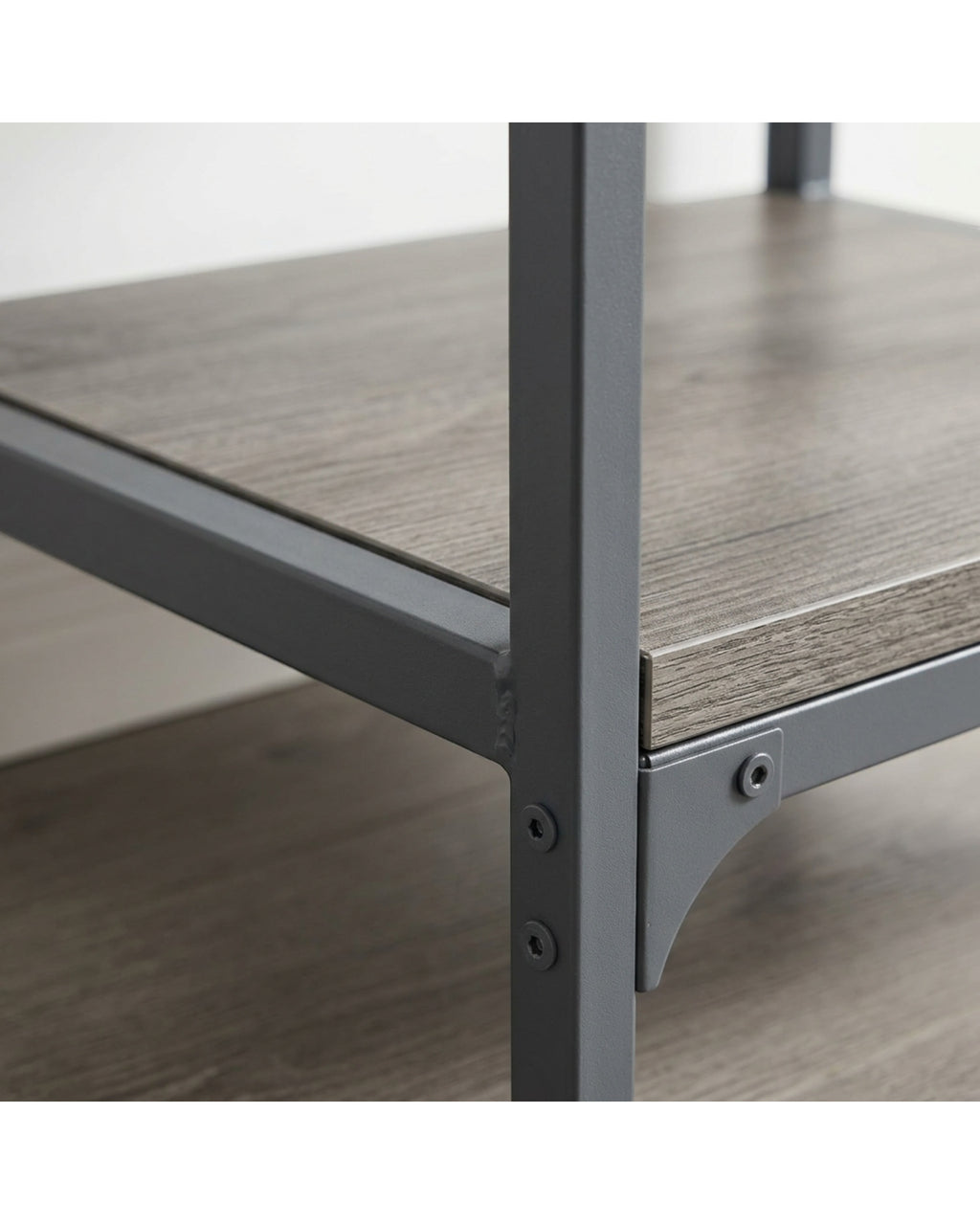 Kinb Metal Frame Nightstand Gray 2 Tier 22 in