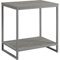Kinb Metal Frame Nightstand Gray 2 Tier 22 in