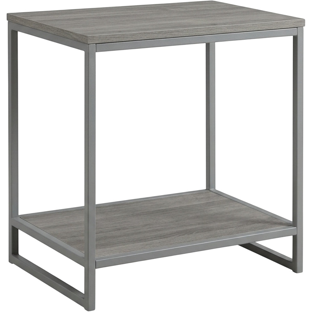 Kinb Metal Frame Nightstand Gray 2 Tier 22 in