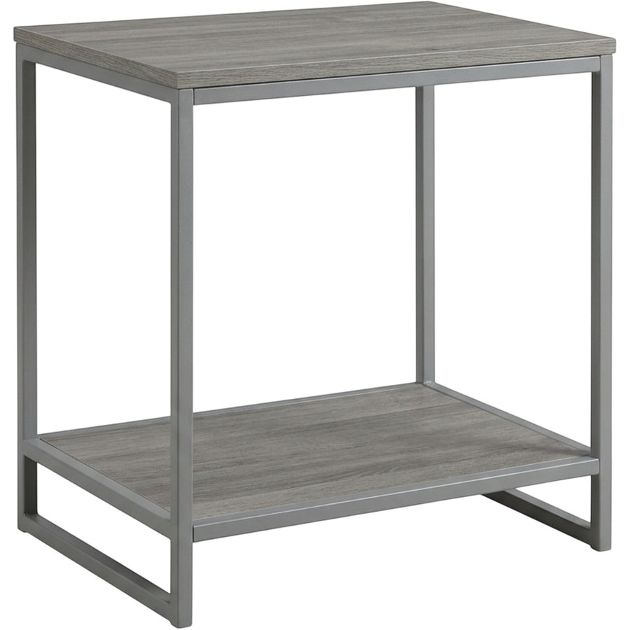 Kinb Metal Frame Nightstand Gray 2 Tier 22 in